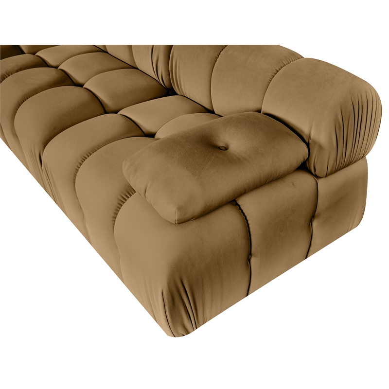 Meridian Furniture Orin Saddle Velvet Performance Fabric 3 pc. Modular Sofa