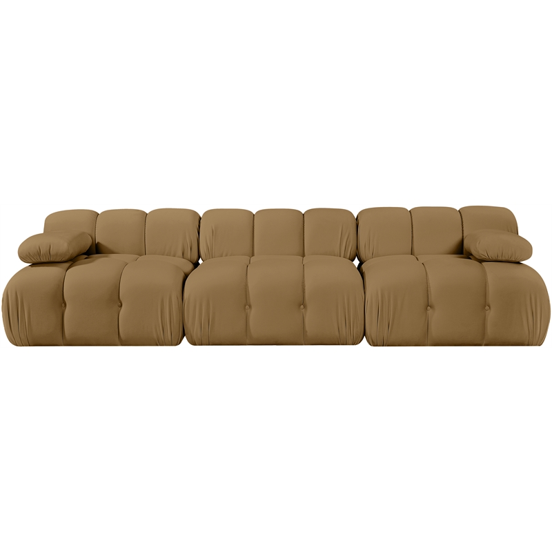 Meridian Furniture Orin Saddle Velvet Performance Fabric 3 pc. Modular Sofa