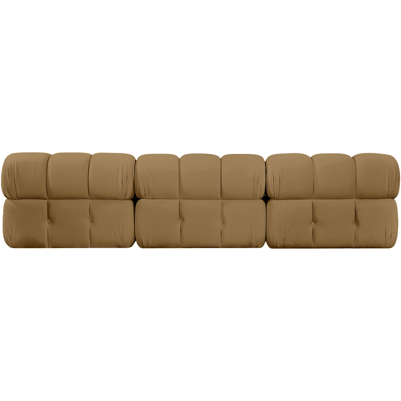 Meridian Furniture Orin Saddle Velvet Performance Fabric 3 pc. Modular Sofa