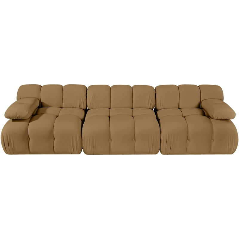 Meridian Furniture Orin Saddle Velvet Performance Fabric 3 pc. Modular Sofa