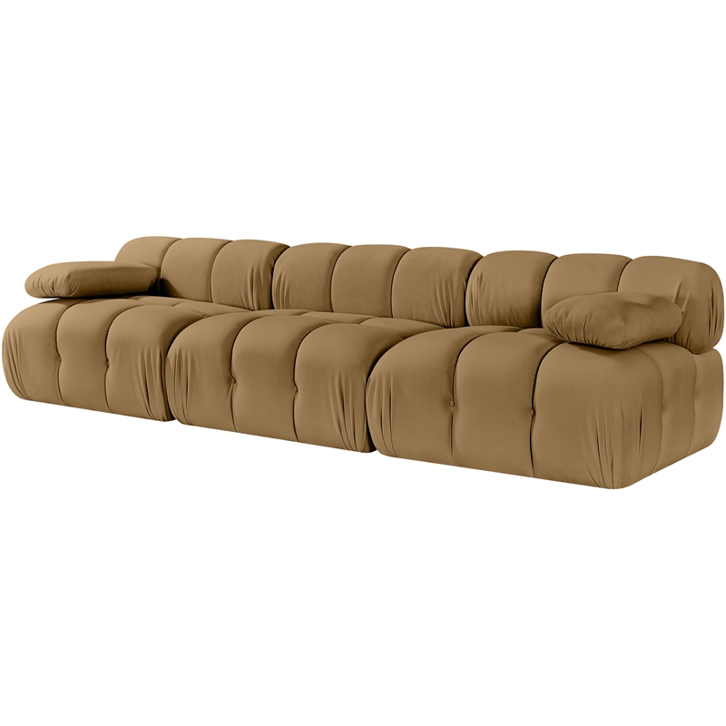 Meridian Furniture Orin Saddle Velvet Performance Fabric 3 pc. Modular Sofa
