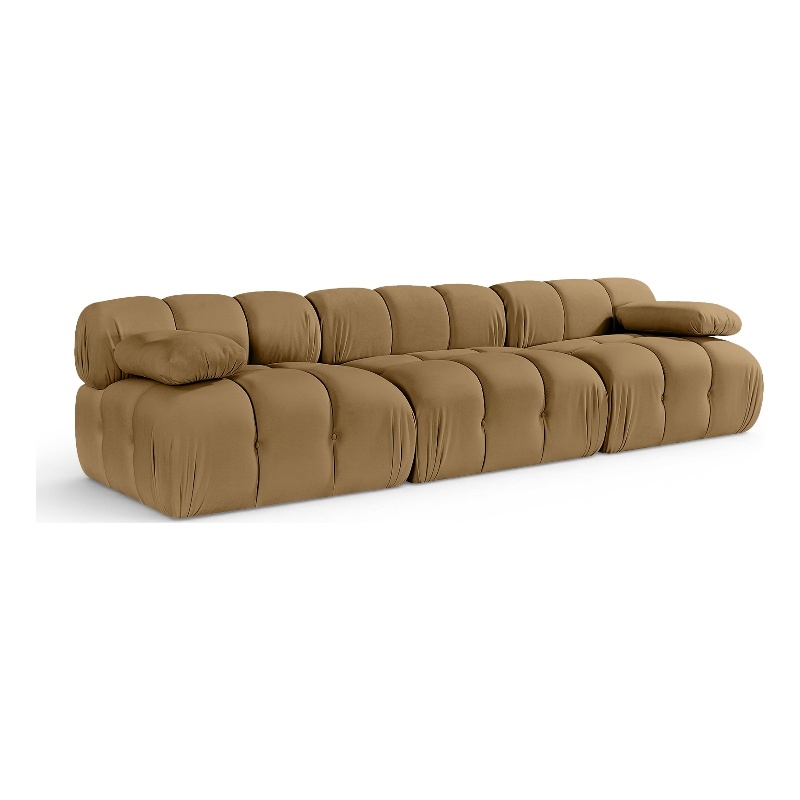 Meridian Furniture Orin Saddle Velvet Performance Fabric 3 pc. Modular Sofa