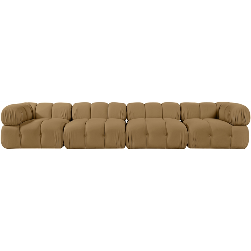 Meridian Furniture Orin Saddle Velvet Performance Fabric 4 pc. Modular Sofa