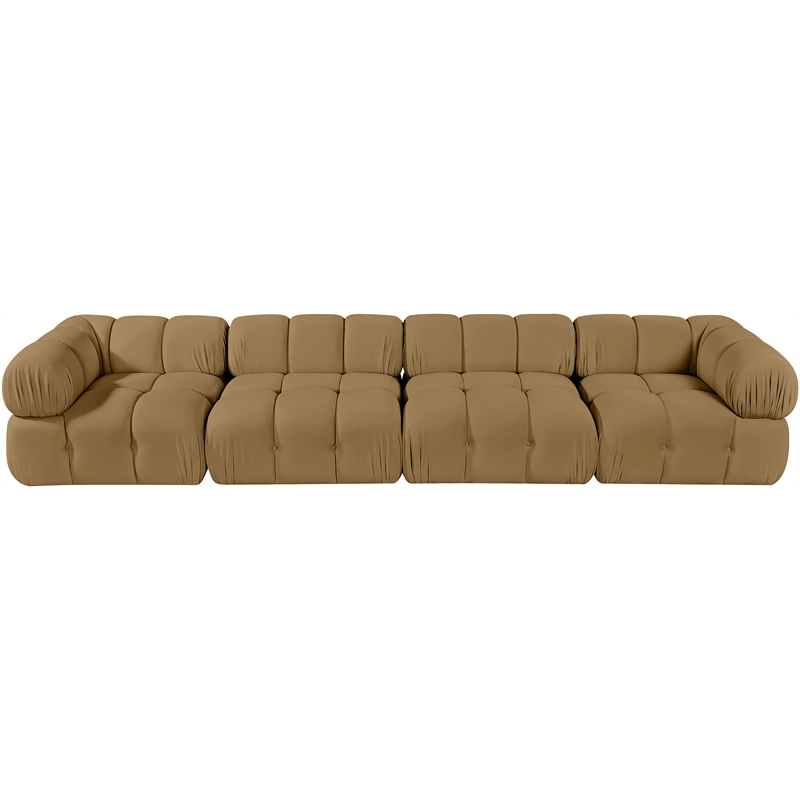 Meridian Furniture Orin Saddle Velvet Performance Fabric 4 pc. Modular Sofa