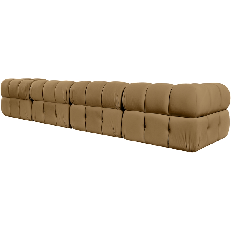 Meridian Furniture Orin Saddle Velvet Performance Fabric 4 pc. Modular Sofa