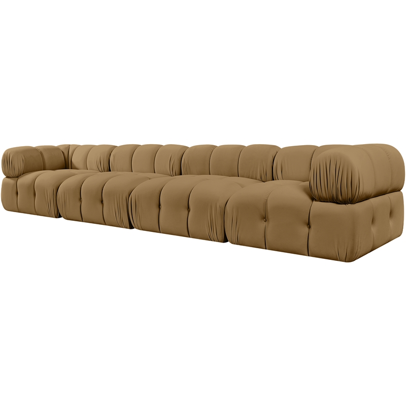 Meridian Furniture Orin Saddle Velvet Performance Fabric 4 pc. Modular Sofa