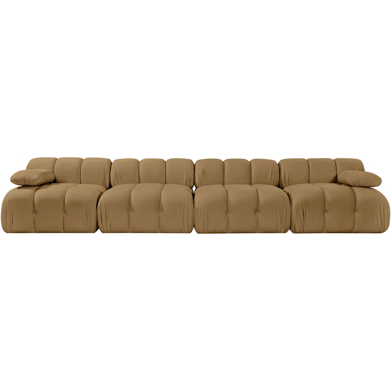 Meridian Furniture Orin Saddle Velvet Performance Fabric 4 pc. Modular Sofa