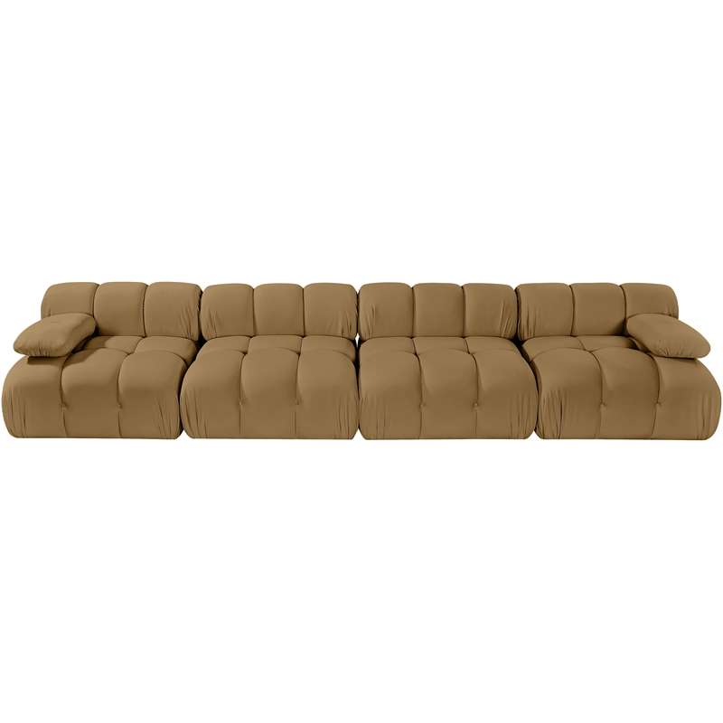 Meridian Furniture Orin Saddle Velvet Performance Fabric 4 pc. Modular Sofa