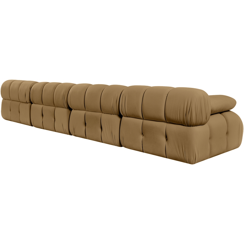 Meridian Furniture Orin Saddle Velvet Performance Fabric 4 pc. Modular Sofa