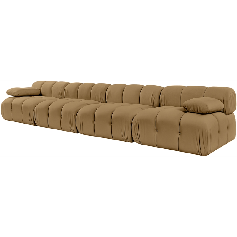 Meridian Furniture Orin Saddle Velvet Performance Fabric 4 pc. Modular Sofa