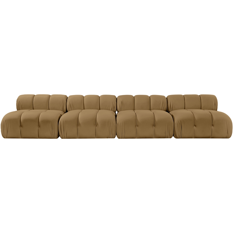 Meridian Furniture Orin Saddle Velvet Performance Fabric 4 pc. Modular Sofa