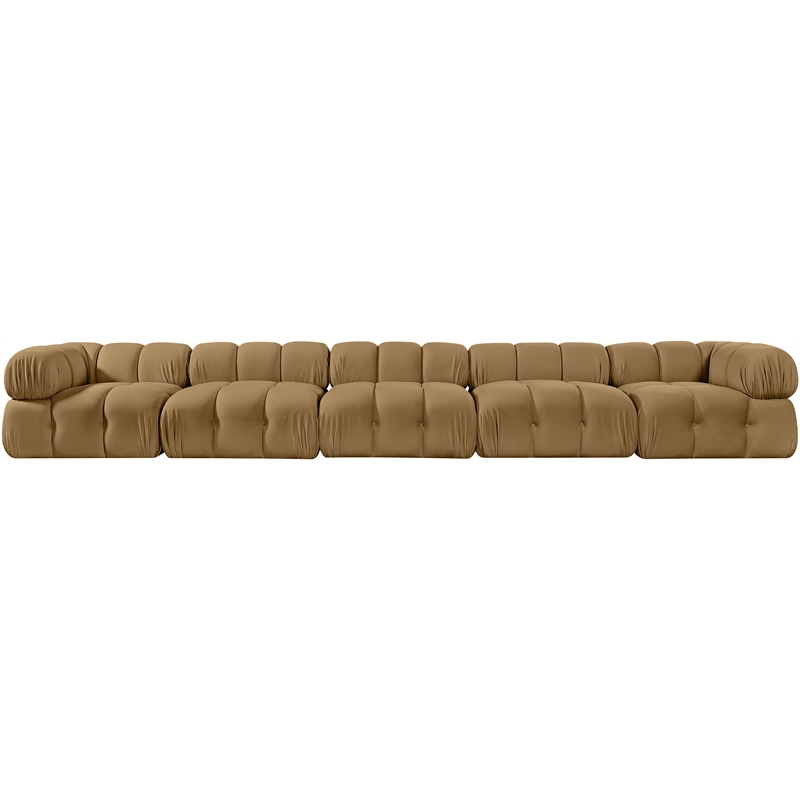 Meridian Furniture Orin Saddle Velvet Performance Fabric 5 pc. Modular Sofa