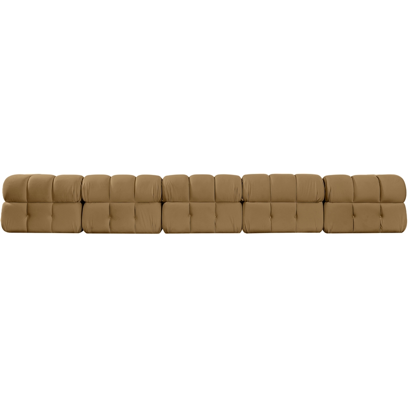 Meridian Furniture Orin Saddle Velvet Performance Fabric 5 pc. Modular Sofa