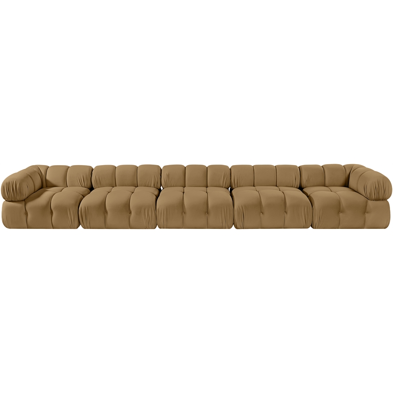 Meridian Furniture Orin Saddle Velvet Performance Fabric 5 pc. Modular Sofa