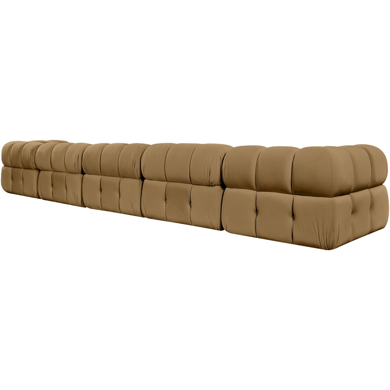 Meridian Furniture Orin Saddle Velvet Performance Fabric 5 pc. Modular Sofa