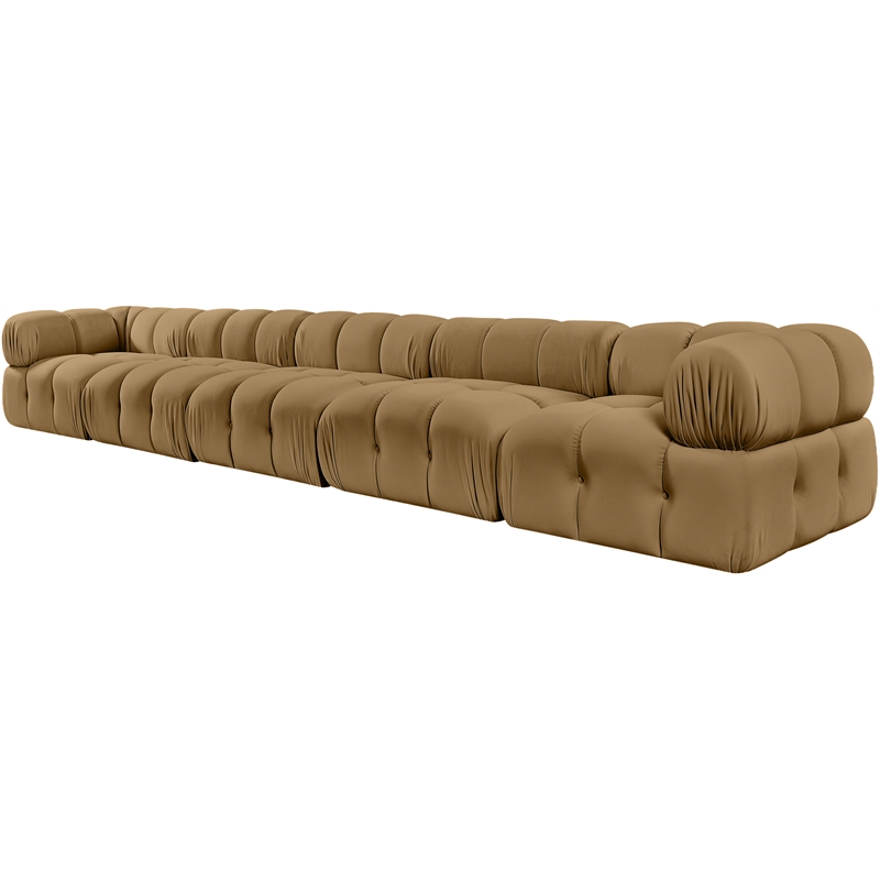 Meridian Furniture Orin Saddle Velvet Performance Fabric 5 pc. Modular Sofa