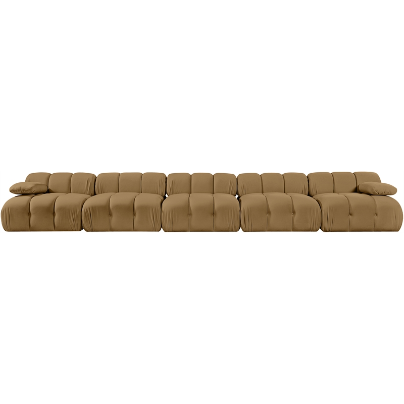 Meridian Furniture Orin Saddle Velvet Performance Fabric 5 pc. Modular Sofa