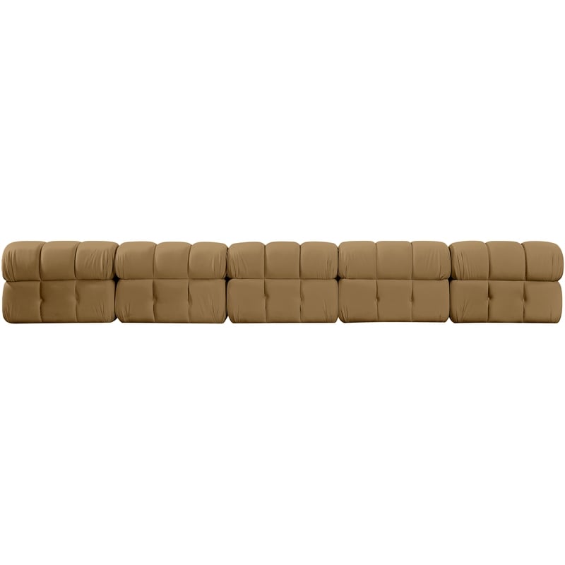 Meridian Furniture Orin Saddle Velvet Performance Fabric 5 pc. Modular Sofa