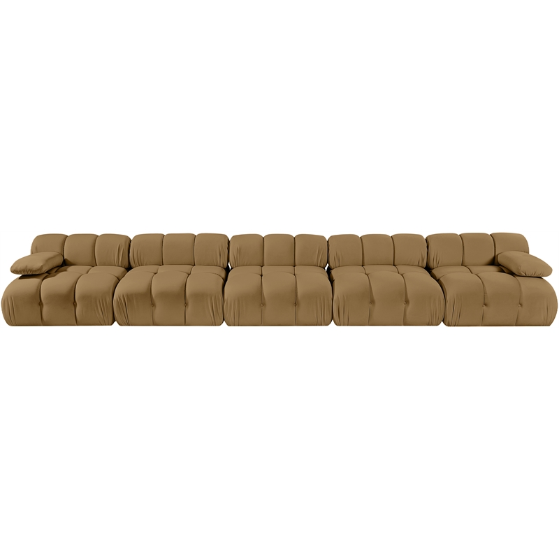 Meridian Furniture Orin Saddle Velvet Performance Fabric 5 pc. Modular Sofa
