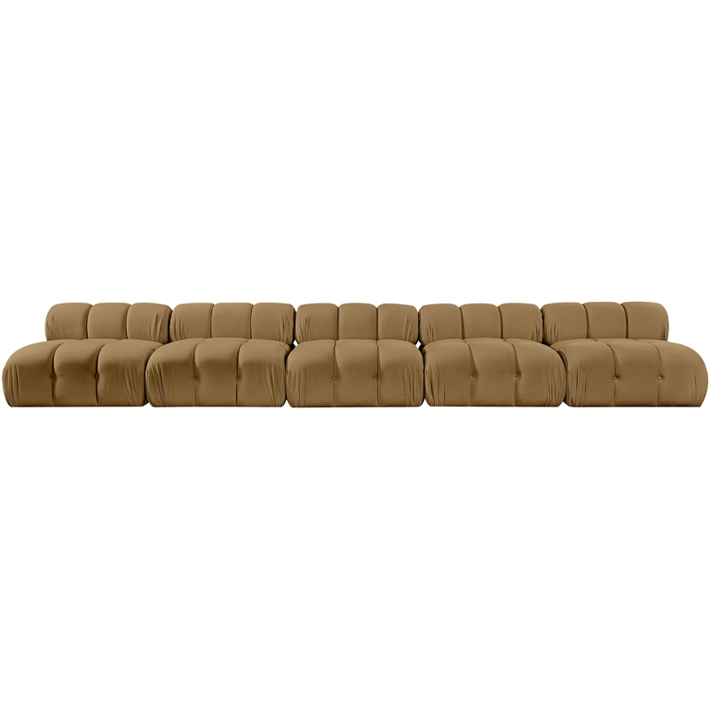 Meridian Furniture Orin Saddle Velvet Performance Fabric 5 pc. Modular Sofa