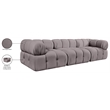 Meridian Furniture Orin Taupe Velvet Performance Fabric 3 pc. Modular Sofa