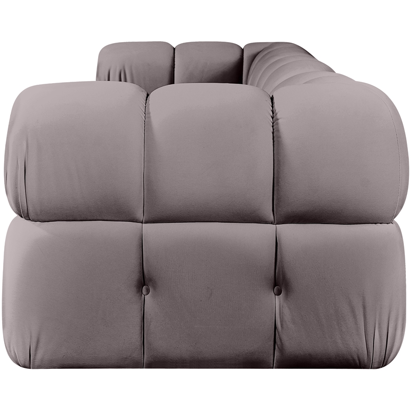 Meridian Furniture Orin Taupe Velvet Performance Fabric 3 pc. Modular Sofa