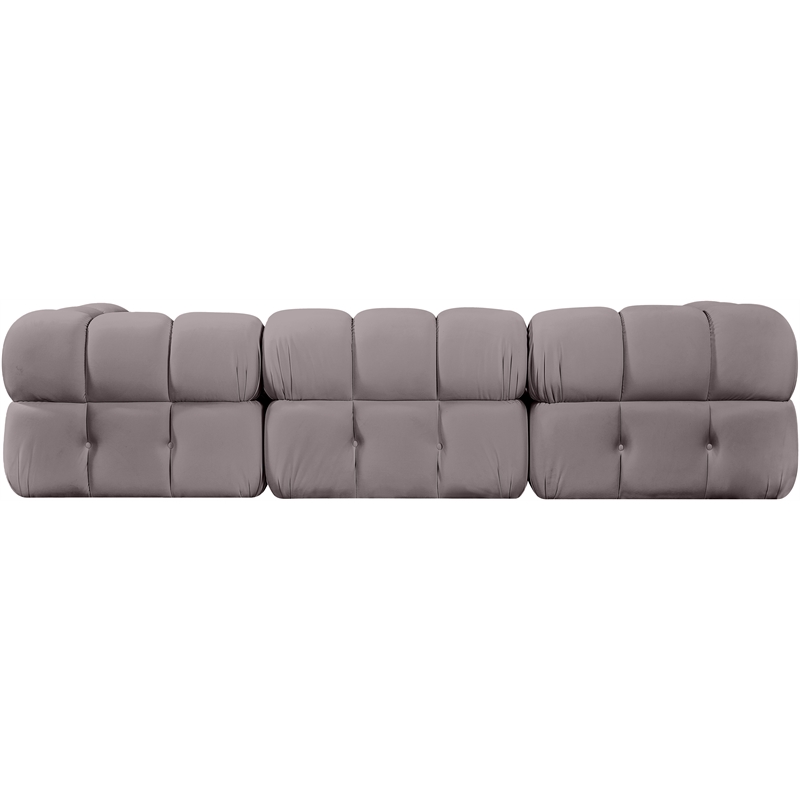 Meridian Furniture Orin Taupe Velvet Performance Fabric 3 pc. Modular Sofa