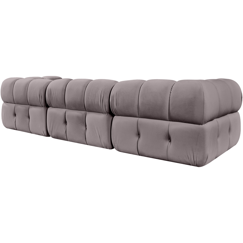 Meridian Furniture Orin Taupe Velvet Performance Fabric 3 pc. Modular Sofa