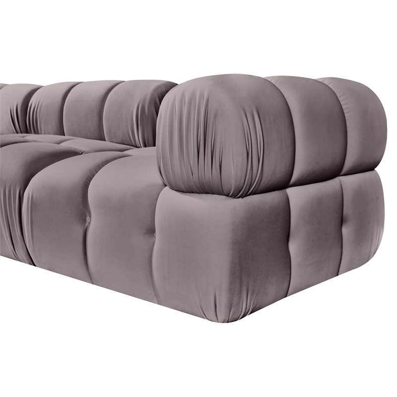 Meridian Furniture Orin Taupe Velvet Performance Fabric 3 pc. Modular Sofa