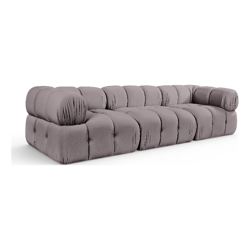 Meridian Furniture Orin Taupe Velvet Performance Fabric 3 pc. Modular Sofa