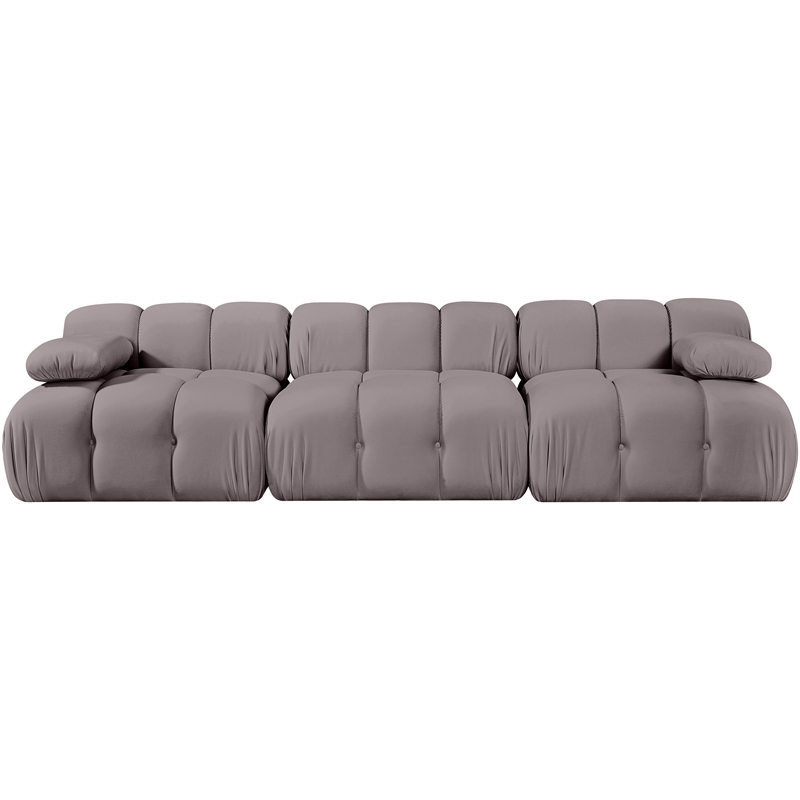 Meridian Furniture Orin Taupe Velvet Performance Fabric 3 pc. Modular Sofa