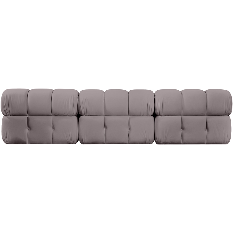 Meridian Furniture Orin Taupe Velvet Performance Fabric 3 pc. Modular Sofa