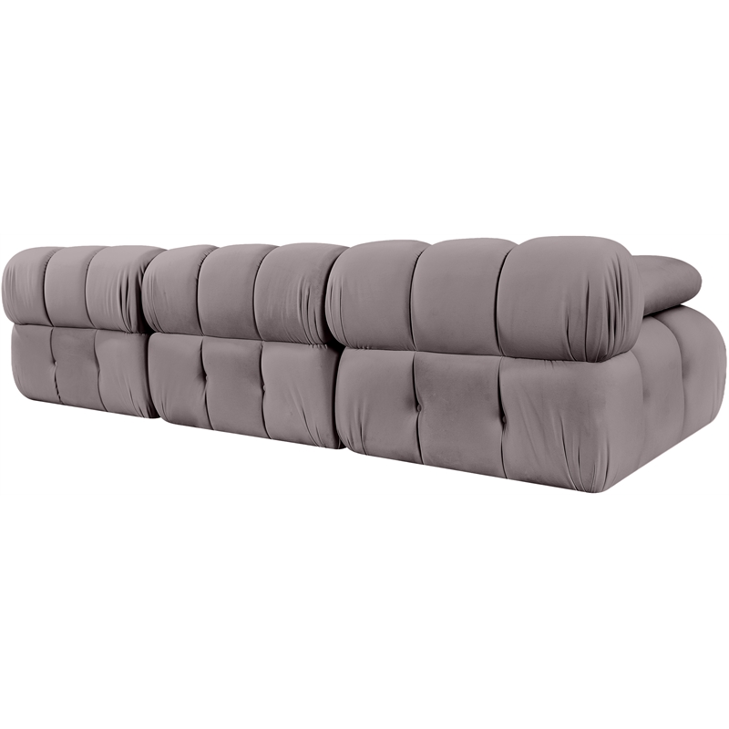 Meridian Furniture Orin Taupe Velvet Performance Fabric 3 pc. Modular Sofa