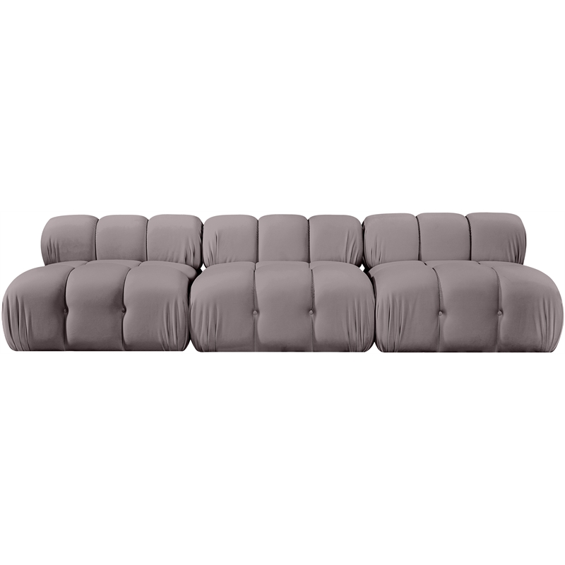 Meridian Furniture Orin Taupe Velvet Performance Fabric 3 pc. Modular Sofa