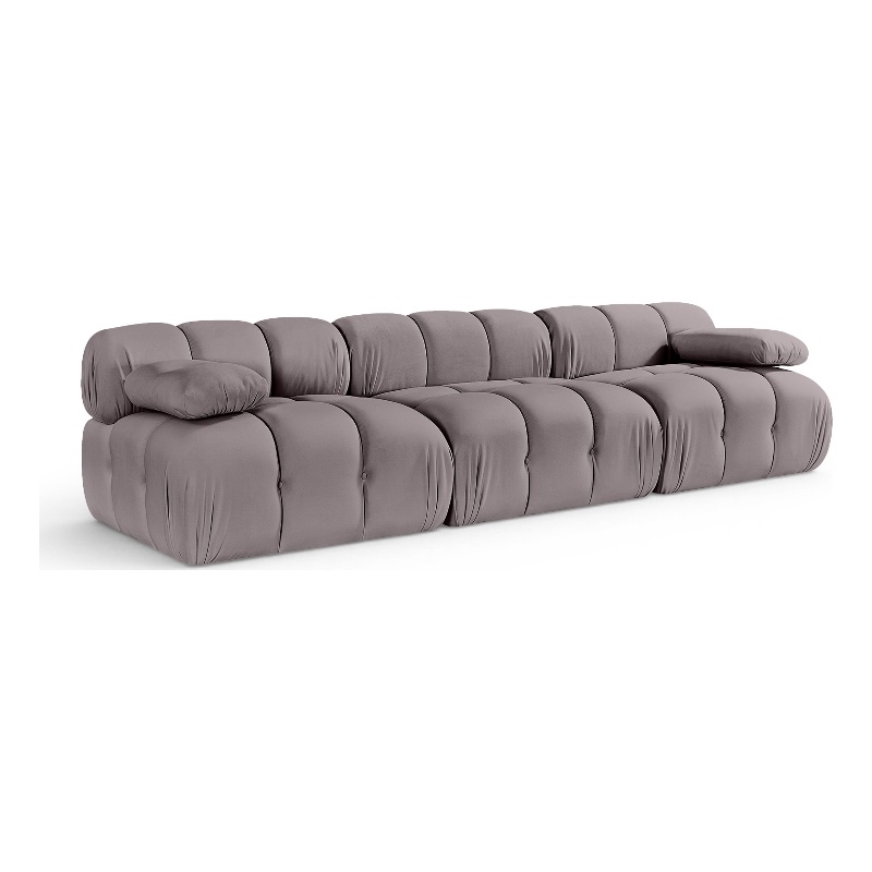 Meridian Furniture Orin Taupe Velvet Performance Fabric 3 pc. Modular Sofa