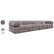 Meridian Furniture Orin Taupe Velvet Performance Fabric 4 pc. Modular Sofa