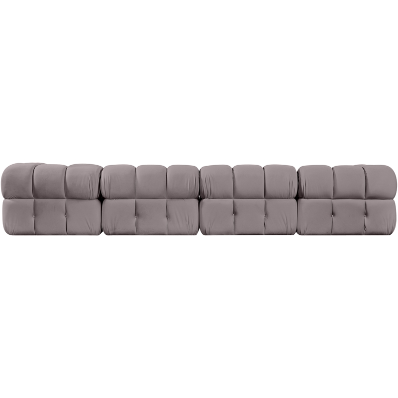 Meridian Furniture Orin Taupe Velvet Performance Fabric 4 pc. Modular Sofa