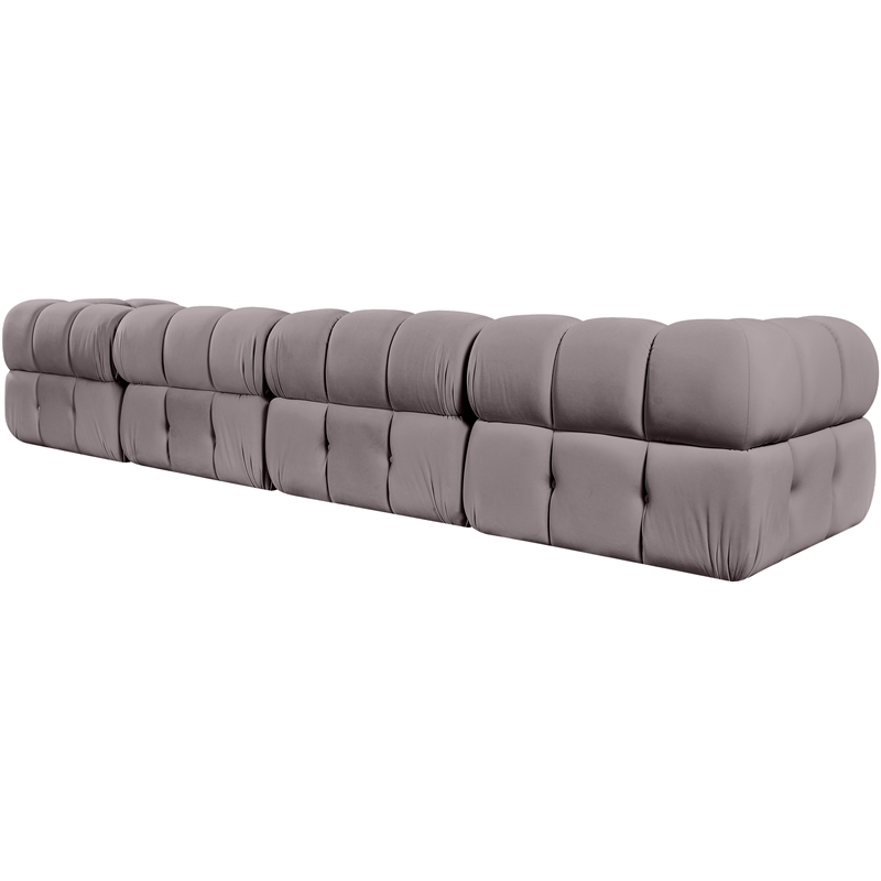 Meridian Furniture Orin Taupe Velvet Performance Fabric 4 pc. Modular Sofa