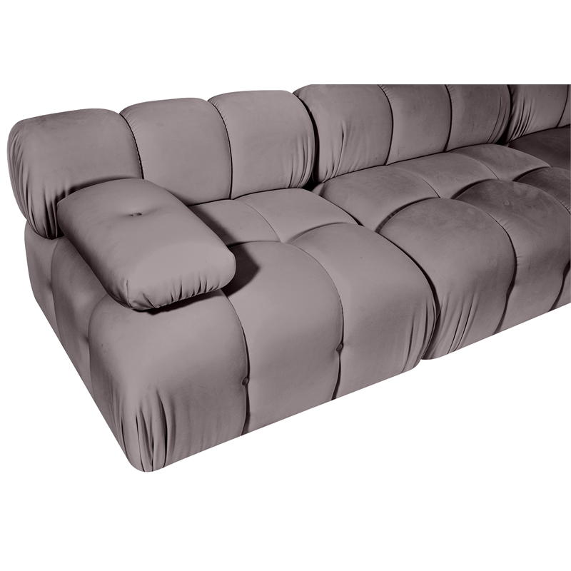 Meridian Furniture Orin Taupe Velvet Performance Fabric 4 pc. Modular Sofa