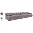 Meridian Furniture Orin Taupe Velvet Performance Fabric 4 pc. Modular Sofa