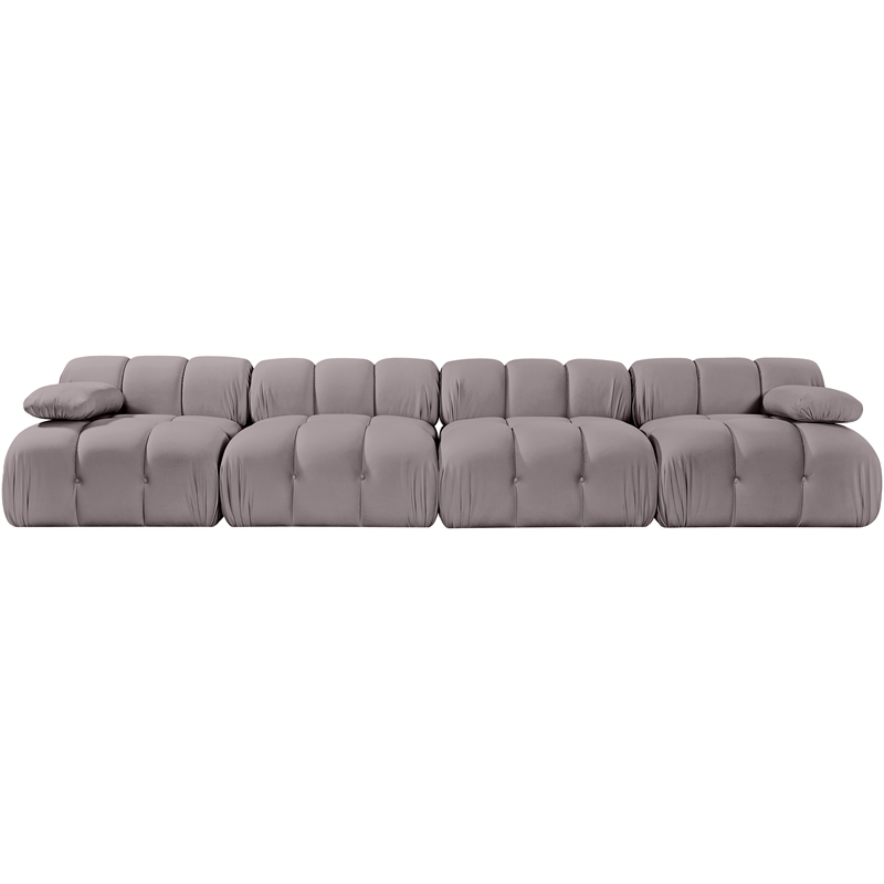Meridian Furniture Orin Taupe Velvet Performance Fabric 4 pc. Modular Sofa