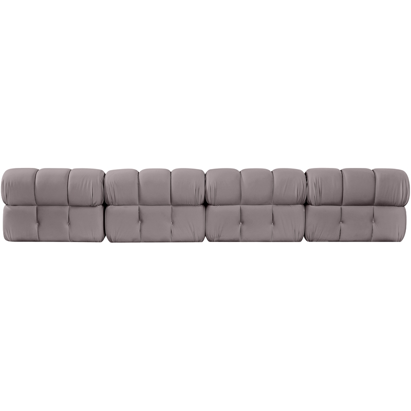 Meridian Furniture Orin Taupe Velvet Performance Fabric 4 pc. Modular Sofa
