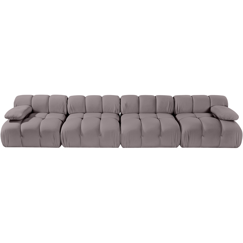 Meridian Furniture Orin Taupe Velvet Performance Fabric 4 pc. Modular Sofa