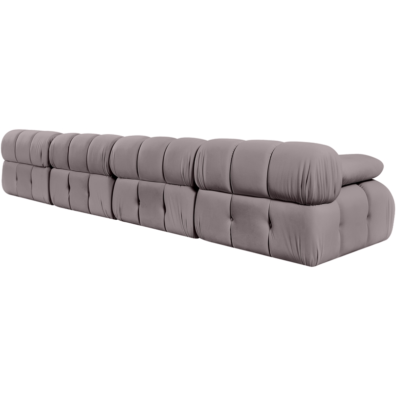 Meridian Furniture Orin Taupe Velvet Performance Fabric 4 pc. Modular Sofa