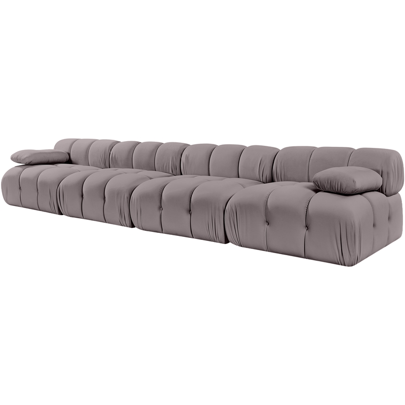 Meridian Furniture Orin Taupe Velvet Performance Fabric 4 pc. Modular Sofa
