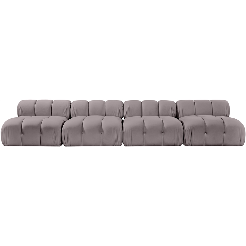 Meridian Furniture Orin Taupe Velvet Performance Fabric 4 pc. Modular Sofa