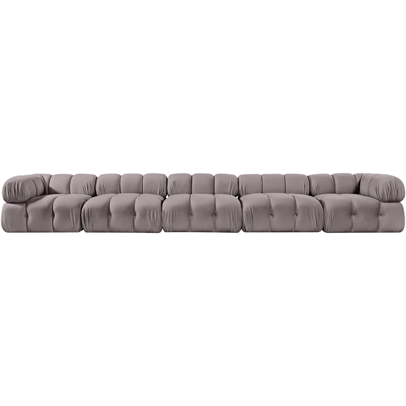 Meridian Furniture Orin Taupe Velvet Performance Fabric 5 pc. Modular Sofa