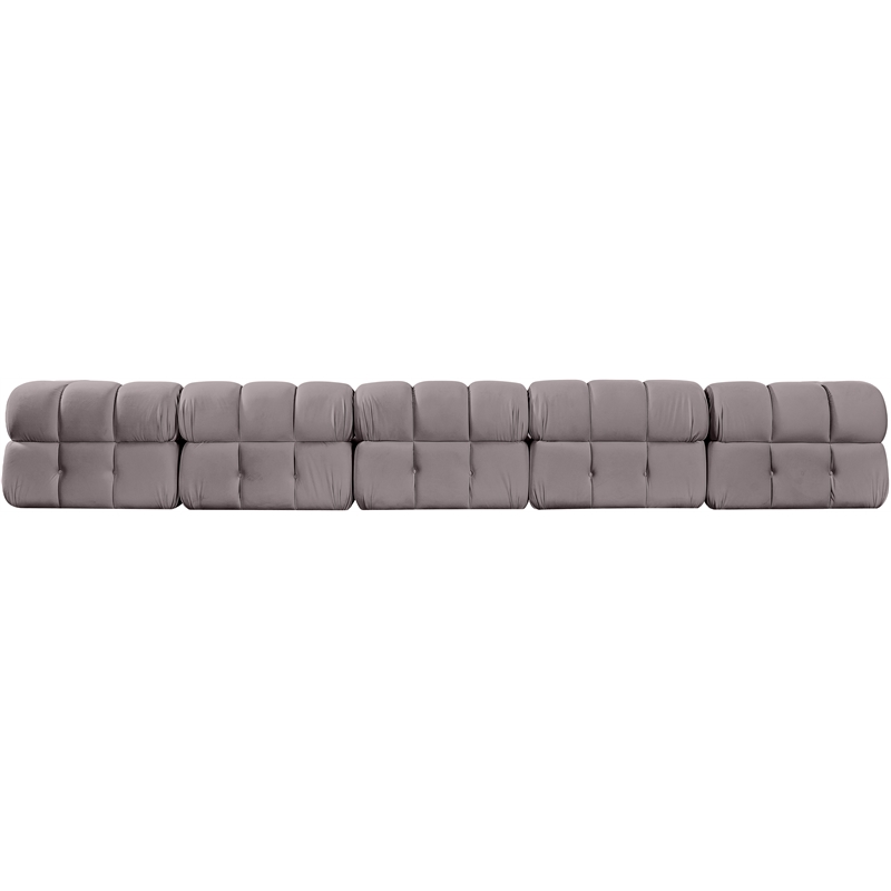Meridian Furniture Orin Taupe Velvet Performance Fabric 5 pc. Modular Sofa