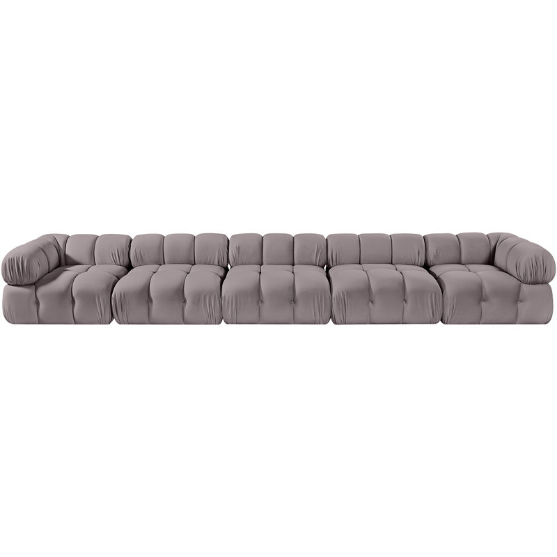 Meridian Furniture Orin Taupe Velvet Performance Fabric 5 pc. Modular Sofa