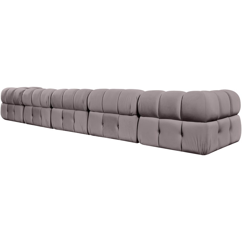 Meridian Furniture Orin Taupe Velvet Performance Fabric 5 pc. Modular Sofa